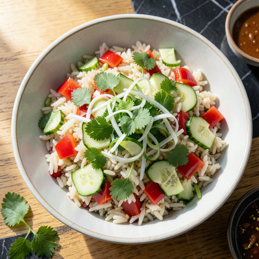 Cold Rice Salad Recipe: Refreshing Asian-Inspired Herb Crunch