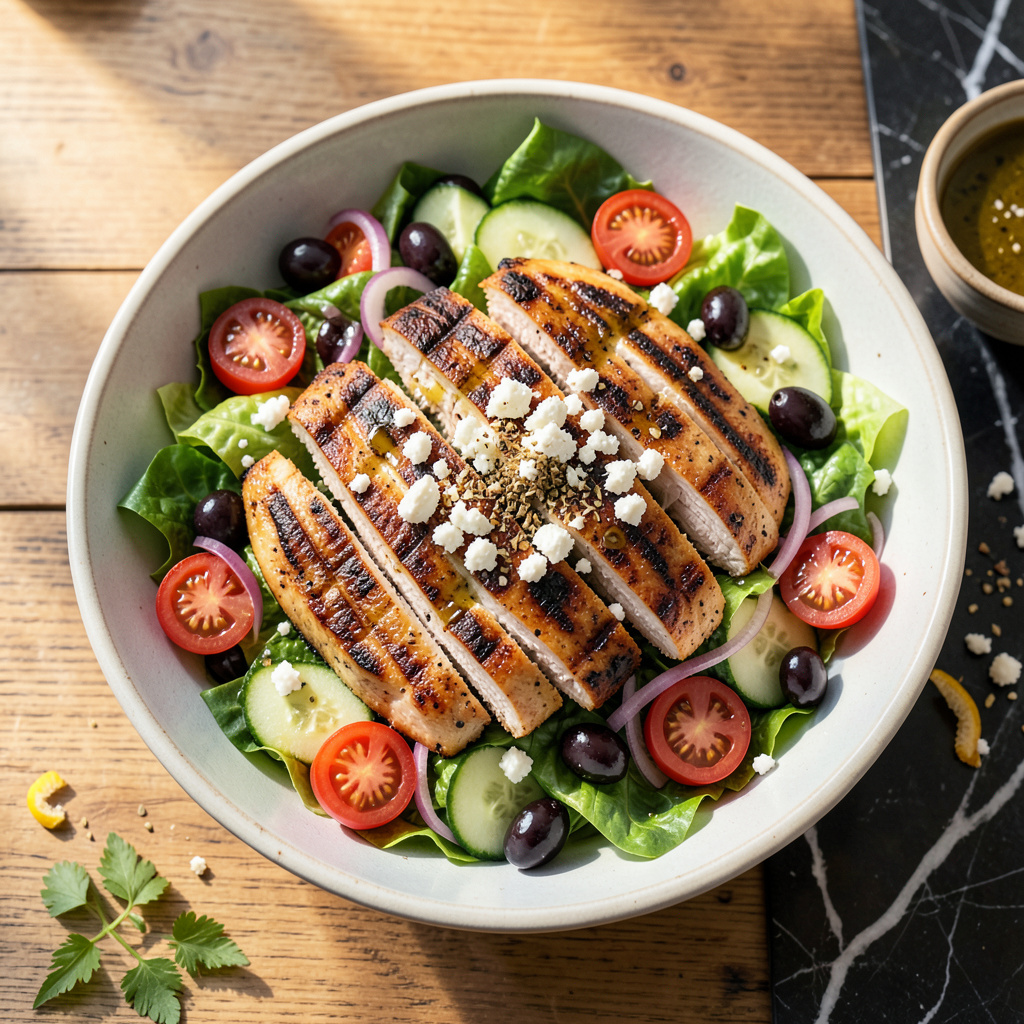Grilled Chicken Greek Salad Recipe: Zesty Mediterranean Freshness in ...