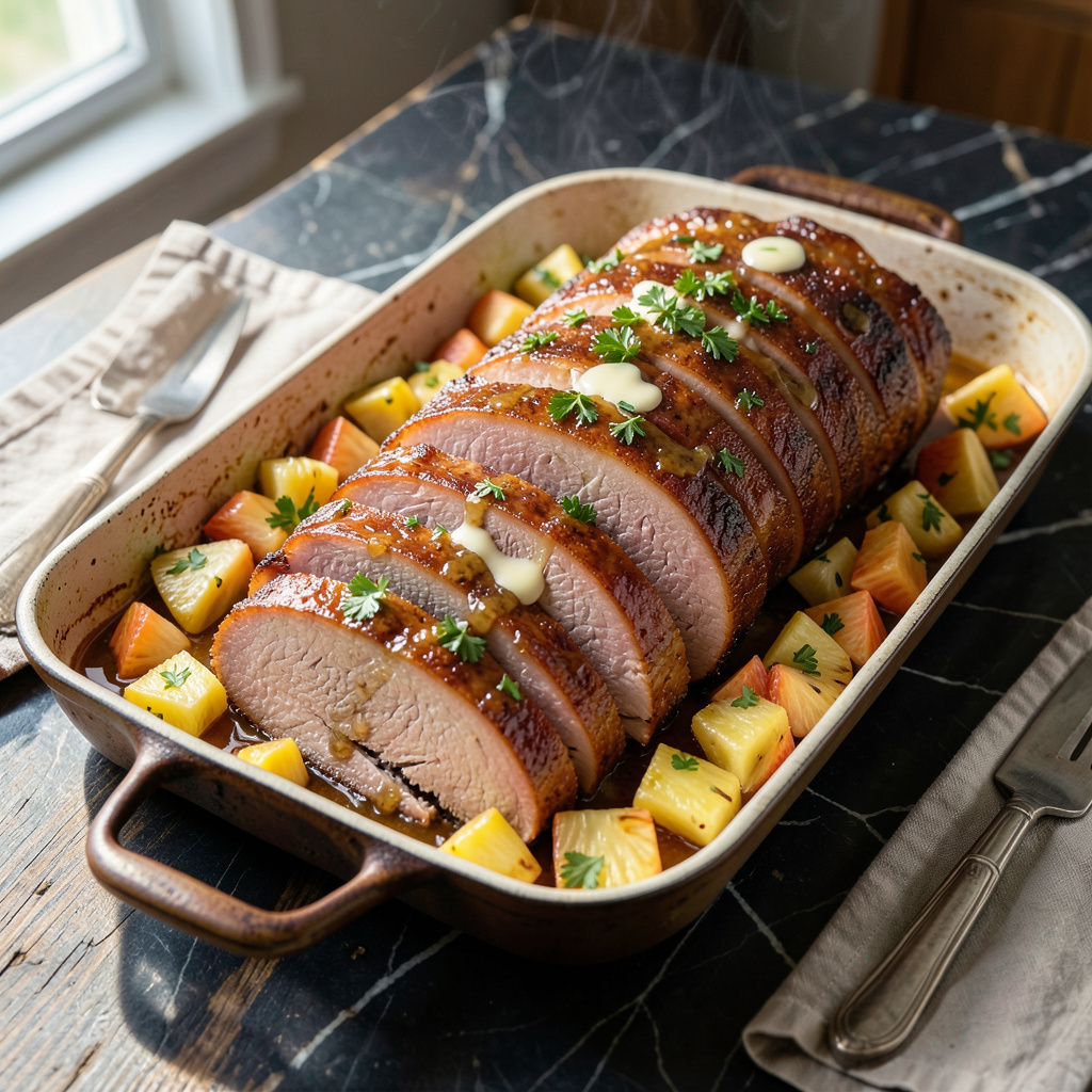 Paula Deen's Ham Recipe: Brown Sugar Glaze With Pineapple Twist