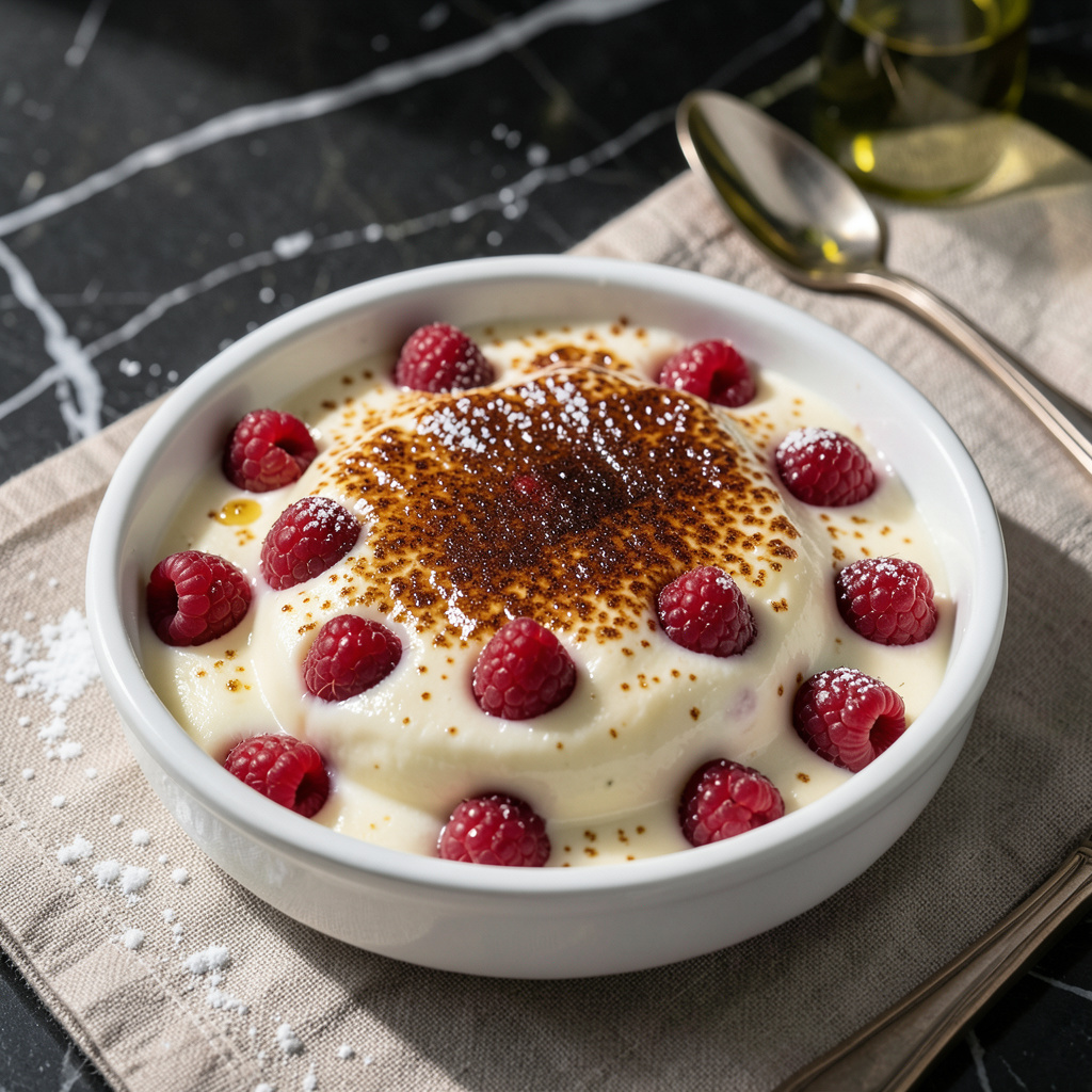 Raspberry Creme Brulee Recipe: Torched Sugar Crust With Berry Swirl